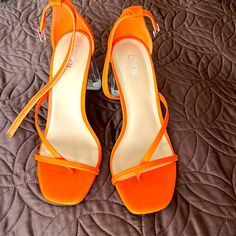 Brand New, No Box. Fit Size 7.5 Color Orange, High Heel Shoes, Shoes Women Heels, Shoes Heels, High Heels, Size 7, Women Shoes, Brand New, Sandals