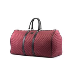 Heavy hardware and durable leather straps make our Duffle Bag durable and suitable for all your travel... whether on vacation or simply heading to the office. Designed to be as spacious and long-lasting as you need. Its dimensions are 24 x 12.6 x 11.4 inches / 61 x 32 x 29 cm (width x height x depth) THE DETAILS: Materials: Red quilted fabric + black box Italian calf leather lining: Dark Brown Fabric THE FINE PRINT: Production timeline/shipping can vary from 30-40 days from the date of order. Al Dark Brown Fabric, Engraved Initials, Red Quilts, Print Production, Quilted Fabric, Duffle Bags, Fine Print, Fabric Black, Protective Packaging