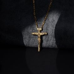 Inri cross necklace for christian gift, Jesus crucifix necklace in 14K gold, Faith necklace for mom, Religious jewelry This stunning Inri Jesus crucifix pendant is a symbol of faith and devotion. Crafted with intricate details, this pendant features the image of Jesus on the cross with the letters INRI above His head. The pendant is made of high-quality materials and is perfect for adding a spiritual touch to any outfit. Whether you wear it daily as a reminder of your faith or give it as a meani Yellow Gold Crucifix Necklace Spiritual, Spiritual Yellow Gold Crucifix Necklace, Gold Spiritual Cross Pendant Necklace, Spiritual 14k Gold Crucifix Necklace, Spiritual Gold Cross Necklace, 14k Gold Crucifix Necklace Spiritual Style, 14k Gold Crucifix Necklace For Spiritual Wear, 14k Gold Crucifix Cross Necklace, 14k Gold Crucifix Spiritual Jewelry