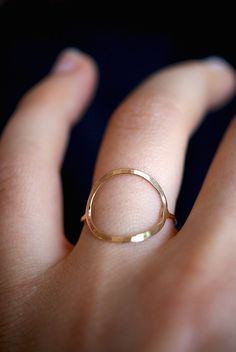 Skinny Gold Infinity ring gold circle ring skinny by hannahnaomi Minimalist Recycled Gold Hoop Rings, Elegant Everyday Rings With Open Circle Shape, Elegant Open Circle Rings For Everyday, Elegant Everyday Open Circle Rings, Elegant 14k Gold Open Circle Rings, Elegant Open Circle Midi Rings, Elegant Everyday Midi Rings, Prom Jewelry Earrings, Minimal Rings