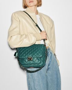 Emerald Medium Crosby Lock Crossbody Gold Crossbody Shoulder Bag With Turn-lock Closure, Gold Crossbody Bag With Turn-lock Closure, High-end Crossbody Bag With Metal Hardware, Green Crossbody Box Bag With Gold-tone Hardware, Silver Crossbody Bag With Gold-tone Hardware, Wrap Clothing, Mz Wallace, The Medium, Cashmere Accessories