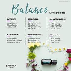 Diffuser Recipes Doterra, Doterra Balance