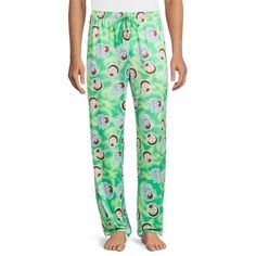 Wubba Lubba Dub-Dub! Get ready for bed in multi-dimensional style with these Rick and Morty Print Sleep Pants. A fun (and cozy) find for any Rick and Morty fan, these cool and colorful sleep pants are super-soft, totally comfortable and feature an eye-catching print with everyone's favorite characters. Theyre the ideal choice for sleeping or lounging the day away with a comfy hoodie or pullover. Size: L.  Color: Green.  Gender: male.  Age Group: adult. Casual Green Pants For Pajama Party, Green Relaxed Fit Pants For Pajama Party, Green Long Pants For Bedtime, Green Relaxed Fit Sleep Pants, Rick And Morty Shirt, Rick And Morty Backpack, Rick And Morty Pajamas, Rick And Morty Hoodie Designs, Rick And Morty Hoodie