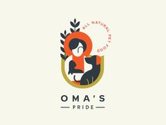 the logo for oma's pride, an all natural dog food company that has been