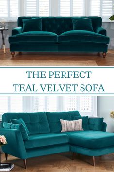 the perfect teal velvet sofa for any room in your home or office, it's easy to clean and stylish