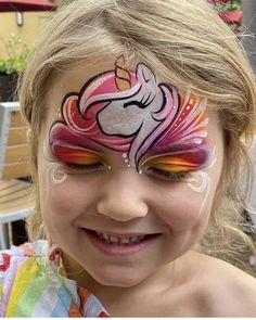 Horse Face Paint, Face Painting Unicorn, Carnaval Make-up, Mask Face Paint, Unicorn Mask, Rainbow Face, Face Mapping