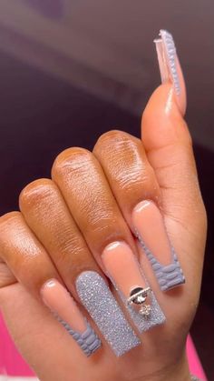 Gel Nails Square, Trending Nail Colors, Nails Gel Nails, Colored Acrylic Nails, French Tip Acrylic Nails, Work Nails, Nails Square