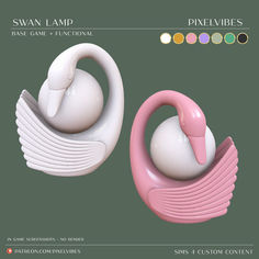 the swan lamp is pink and white