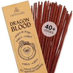 dragon blood incense sticks in a cardboard box