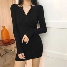 1Measurement In CM size Bust(cm) Sleeve(cm) Length(cm) S 65-95 56 76 M 70-100 57 78 L 75-105 58 80 XL 80-110 59 82 PLEASE NOTE: 1.Please according your own measurements to choose your suitable size. 2.This is Asian size,Please see the Size chart Guide to find the correct size. 3. About Size:Size may be 2.54cm/1 inch inaccuracy due to hand measure. These measurements are meant as a guide to help you select the correct size. Please take your own measurements and choose your size accordingly. 4.Ple Knit Dress Winter, Crochet Bodycon Dresses, Dress Winter, Tumblr Outfits, Sweater Dresses, Party Dress Short, Mini Short, Sweater Dress Women, Long Sleeve Short Dress