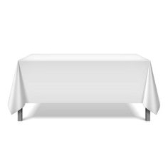 a white table cloth on top of a metal stand with an empty cover over it