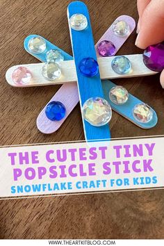 Mini Popsicle Stick Snowflake Winter Craft for Kids Popsicle Stick Snowflake, Winter Crafts Preschool, Fun Winter Crafts, How To Make Snowflakes, Winter Paper, December Crafts, Snow Activities, Snowflake Craft, Winter Activities For Kids