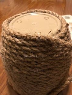 there is a rope wrapped around a cup