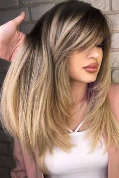 The Right Beautifying Hairstyles To Hide Your Big Forehead ★ Long Layers With Bangs, Layered Haircuts With Bangs, Haircuts For Long Hair With Layers, Layered Hair With Bangs, Haircuts Ideas, How To Cut Bangs