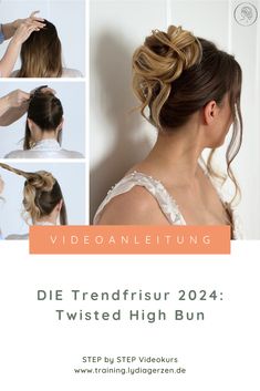 Romantisch, minimalistisch oder aufwendig – entdecke jeden Monat neue Stylingtechniken! Der Twisted High Bun, wie ich ihn nenne, ist DIE Trendfrisur für 2024 und aktuell einer meiner Favoriten. In diesem Video zeige ich dir, wie du den klassischen Look eines French Twists mit dem lässigen High Bun vereinst. French Twists, French Twist, Twist