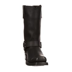 a pair of black boots with buckles