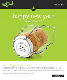 the new website for happy new year 2012 is displayed in this screenshoter image