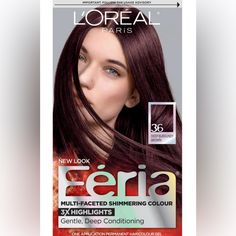 L'oreal Paris Feria Multi-Faceted Shimmering Color, Warmer, 36 Deep Burgundy Brown, 1 Each Best Burgundy Hair Dye, Chocolate Cherry Hair Color, Loreal Paris Feria, Chocolate Cherry Hair, Feria Hair Color, Burgundy Brown Hair, Burgundy Hair Dye, Blue Black Hair Color, Edgy Hair Color