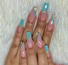 Trendy Summer Nails Square, Acrylic Nail Designs Classy, Rave Nails, Ombre Acrylic, Fab Nails, Summer Acrylic, 2024 Nails, Classy Nail Designs, Long Acrylic Nail Designs