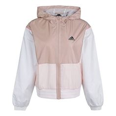 Adidas neo MUST HAVES BLOCK Colorblock Logo Windproof Jacket Pink GF0127 (Women's) Adidas Sporty Nylon Windbreaker, Adidas Nylon Windbreaker For Sports, Adidas Nylon Windbreaker For Athleisure, Adidas Nylon Athleisure Windbreaker, Sporty Spring Track Jacket With Contrast Color, Sporty Track Jacket For Spring, Adidas Logo Windbreaker For Spring, Adidas Logo Sportswear Windbreaker For Spring, White Adidas Hooded Track Jacket