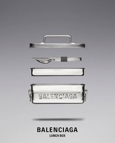 an advertisement for the lunch box called balenocaga, which is designed to look like luggage