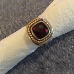 Super Nice Ring. Marked 14kt 925 Jw. Ships Boxed. Garnet Ring, Ring Color, Garnet Rings, Womens Jewelry Rings, Garnet, Silver Gold, Women Jewelry, Ships, Ring