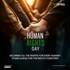 two people holding hands with the words human rights day