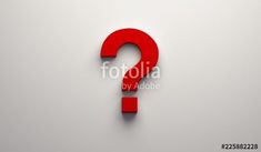 a red question mark on a white wall with the word fotolia above it