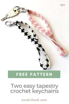 two easy and free keychains to sew on the sewing machine or crochet hook