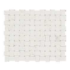 a white tile wall with squares on it