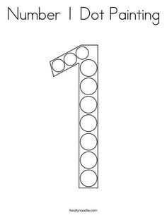 the number 1 dot painting worksheet for children to learn how to paint numbers