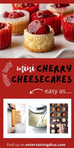 Super Tasty Mini Cherry Cheesecakes | Easy Recipes