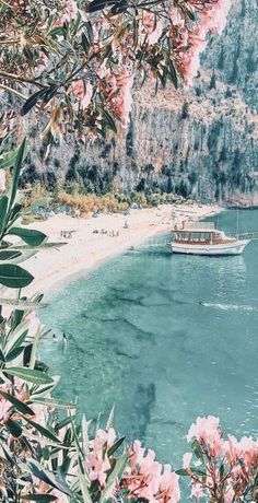 a boat floating on top of a body of water