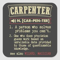 an old style label for carpenter square sticker with the words, no car - penter