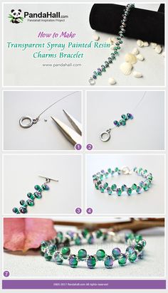 instructions for making beaded bracelets with green beads