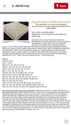 an email page showing the instructions for crochet