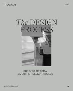 the design process book cover is shown with an image of a piano in front of it