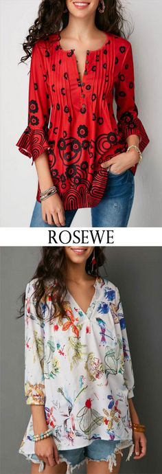 Cute 30 Fashion Summer Tops For Women. #Rosewe#top#summerstyle 30 Fashion, Red Tops, Red Blouse, Trendy Fashion Outfits, Fashion Summer, Tops For Women, Trendy Dresses, Look Chic, Summer Tops