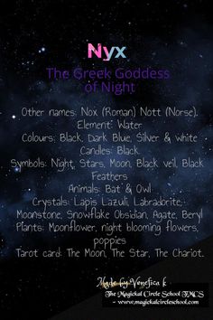 the nyx tour poster for their upcoming album,'the greek goddesss of night '