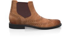 Men`s Brogue Ankle Boots are handcrafted by individual order. Upper material is made by suede. Insole and lining materials - leather. Your new shoes will be handcrafted especially for you and delivered for free to your home or office in 1-2 weeks. Included option for free return and remake if the shoes do not fit.Only now all this is available at an exclusive price of $218.00.Proceed with you order now. Luxury Suede Chelsea Boots For Formal Occasions, Luxury Formal Suede Chelsea Boots, Formal Suede Chelsea Boots With Leather Sole, Formal Suede Slip-on Chelsea Boots, Elegant Suede Boots With Brogue Detailing, Formal Suede Chelsea Boots With Rubber Sole, Luxury Suede Chelsea Boots With Leather Sole, Elegant Suede Chelsea Boots With Leather Sole, Elegant Slip-on Boots With Suede Lining