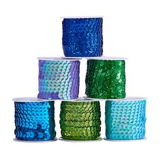 PRICES MAY VARY. 6 Color Available: Blue, turquoise, green, deep sky blue, corn flower blue, green yellow. This sequin-covered ribbon is the perfect, especially suitable for Christmas ornaments, summer sea ocean beach theme party decoration. Flat Sequins Paillette Trim: Premium quality with elegant shiny colors, made of PVC material, Add sparkly bling to your projects. For Christmas, Halloween, bridal showers, proms, or birthday parties, this sequin ribbon kit with metallic sheen can be great fo Beach Theme Party Decorations, Panda Jewelry, Mermaid Crafts, Mermaid Christmas, Embellished Headbands, Beach Themed Party, Mermaid Costume, Halloween Ornaments, Sewing Trim