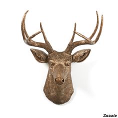 a deer head mounted on the wall