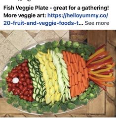 a large platter filled with lots of veggies