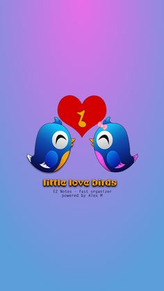 two blue birds with red hearts on green background