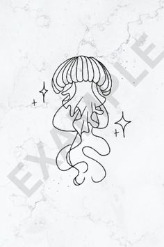 a drawing of a jellyfish with stars on it's back and its tail