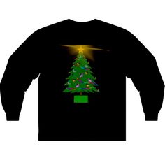 a black shirt with a christmas tree on it