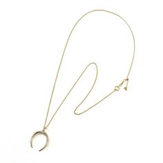 Slim crescent pendant on a delicate chain. Comes in all sterling silver, or as a brass pendant on a gold filled chain. The chain is adjustable but starts at 20 inches. Brass Necklace, Delicate Chain, Chains Necklace, Crescent