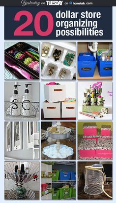 there are many different items that can be used to organize your home or office in this collage