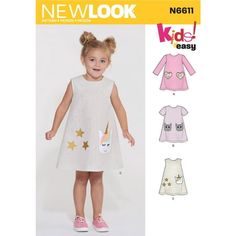 New Look Sewing Pattern Children's Novelty Dress N6611 Size: Size: A (3-4-5-6-7-8). Toddler Patterns, New Look Patterns, American Girl Crafts, Kids Sewing, Sewing Patterns Girls, Easy A, Sewing Patterns For Kids, Vogue Patterns, Easy Sewing Patterns