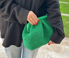 Make a statement with this elegant raffia green clutch bag, a perfect Hallowen gift that combines style and functionality! Handcrafted with care, this bag features a stunning straw knitted raffia design that exudes natural charm and sophistication. Designed with a hidden metal lock, this clutch bag adds an extra layer of security for your belongings. The metal lock not only enhances the bag's functionality but also adds a touch of uniqueness to its design. This raffia clutch bag is not only styl Chic Green Rectangular Pouch, Green Rectangular Pouch For Shopping, Green Rectangular Shopping Pouch, Trendy Green Clutch Pouch, Chic Green Pouch For Daily Use, Chic Green Travel Pouch, Trendy Green Pouch Clutch, Trendy Green Clutch As A Gift, Trendy Green Clutch As Gift